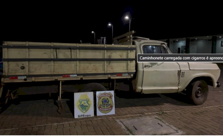PF e BPFRON apreendem caminhonete carregada com cigarros contrabandeados em Mercedes