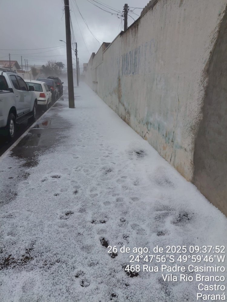 Decretado situação de emergência em Castro devido a tempestade de granizo