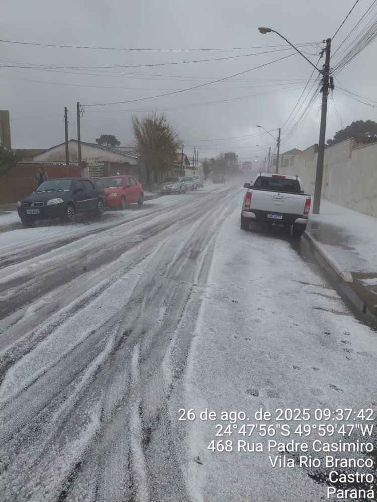 Decretado situação de emergência em Castro devido a tempestade de granizo