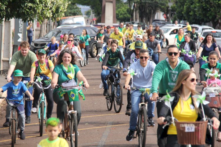 1º Passeio Ciclístico Cívico em Família marca o Dia da Independência em Nova Santa Rosa