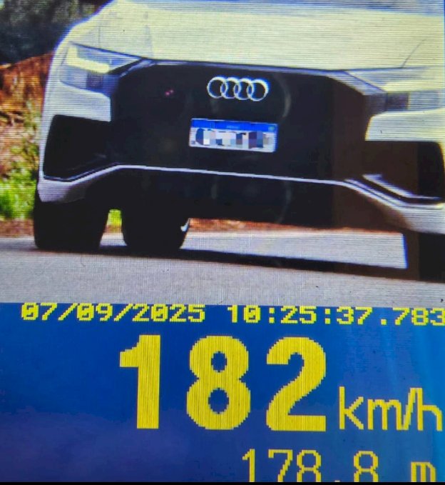BPRv flagra Audi a 182 km/h durante operação radar na PR-182