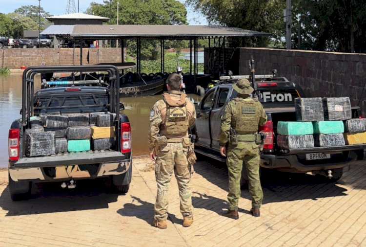 BPFRON, PF e GEPOM apreendem 746 kg de maconha e prendem dois homens em Guaíra