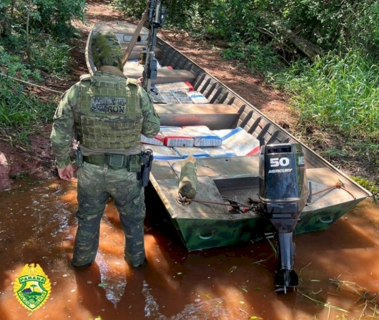 BPFRON apreende embarcação com mais de 440 quilos de maconha em Santa Helena
