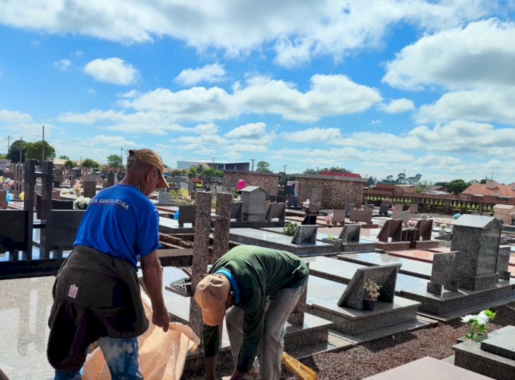 Administração de Nova Santa Rosa realizou limpeza e organização do Cemitério Municipal para o Dia de Finados
