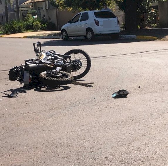 Motociclista fica ferido após colisão com Cruze em Marechal Cândido Rondon