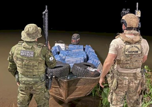 Ação integrada apreende cigarros e pneus contrabandeados no Lago de Itaipu, em Guaíra