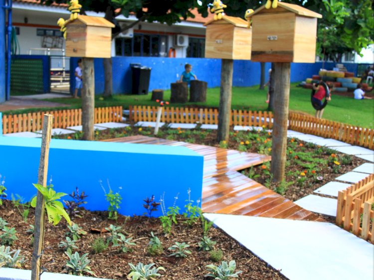 CMEI Asilda Röpke e Projeto Viver inauguram o projeto Jardim de Água e Mel
