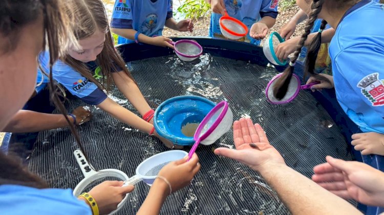 Ação de Educação Ambiental reúne estudantes e promove soltura de 17,5 mil alevinos nos rios de Nova Santa Rosa