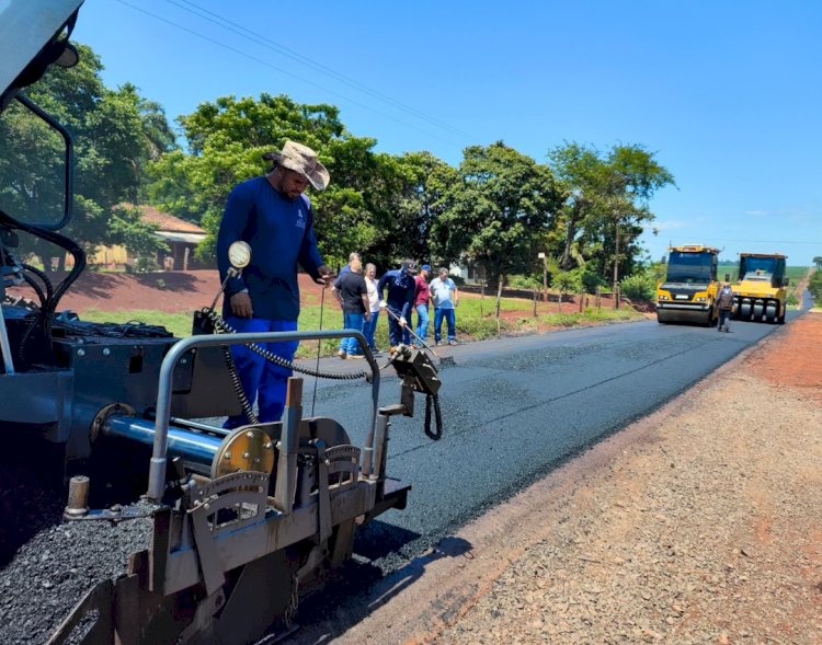 Obras na rodovia entre Alto Santa Fé e Santa Rita do Oeste estão na fase final