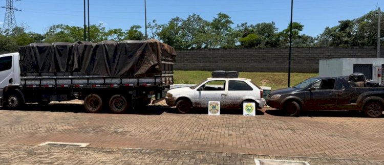 BPFRON e PF apreendem 5 mil pacotes de cigarros contrabandeados em Porto Mendes